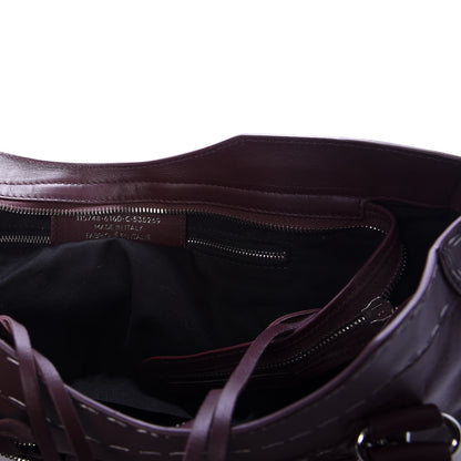 Balenciaga Calfskin Topstitch Classic Silver Hardware City Rouge Lie De Vin 7 of 10