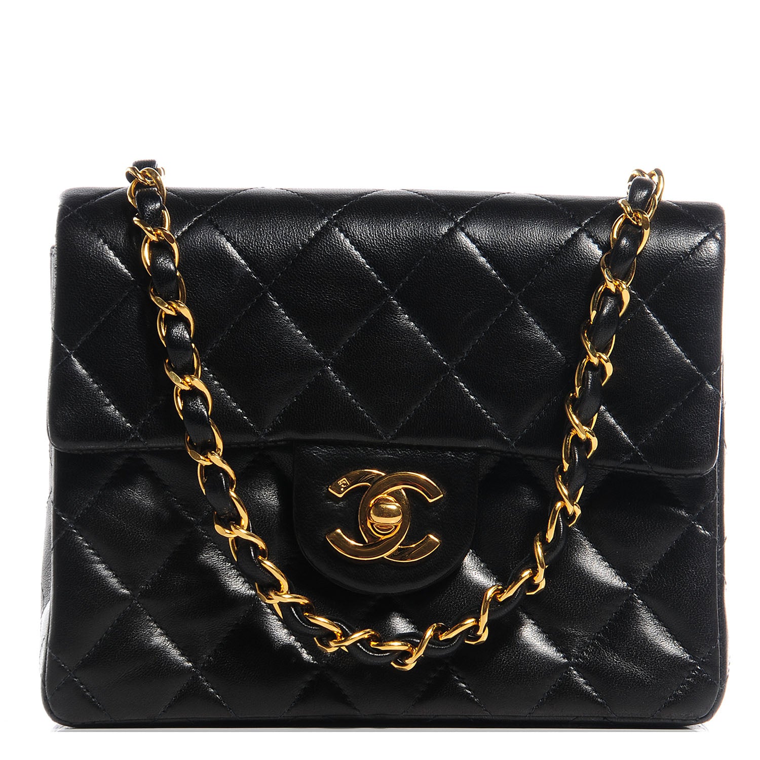 Chanel Lambskin Quilted Mini Square Flap Black 1 of 8