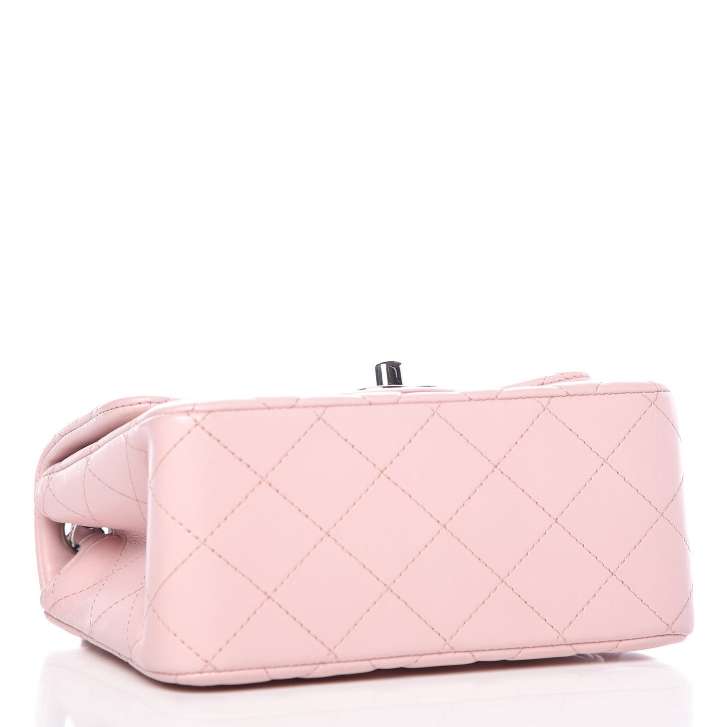 Lambskin Quilted Mini Square Flap Light Pink