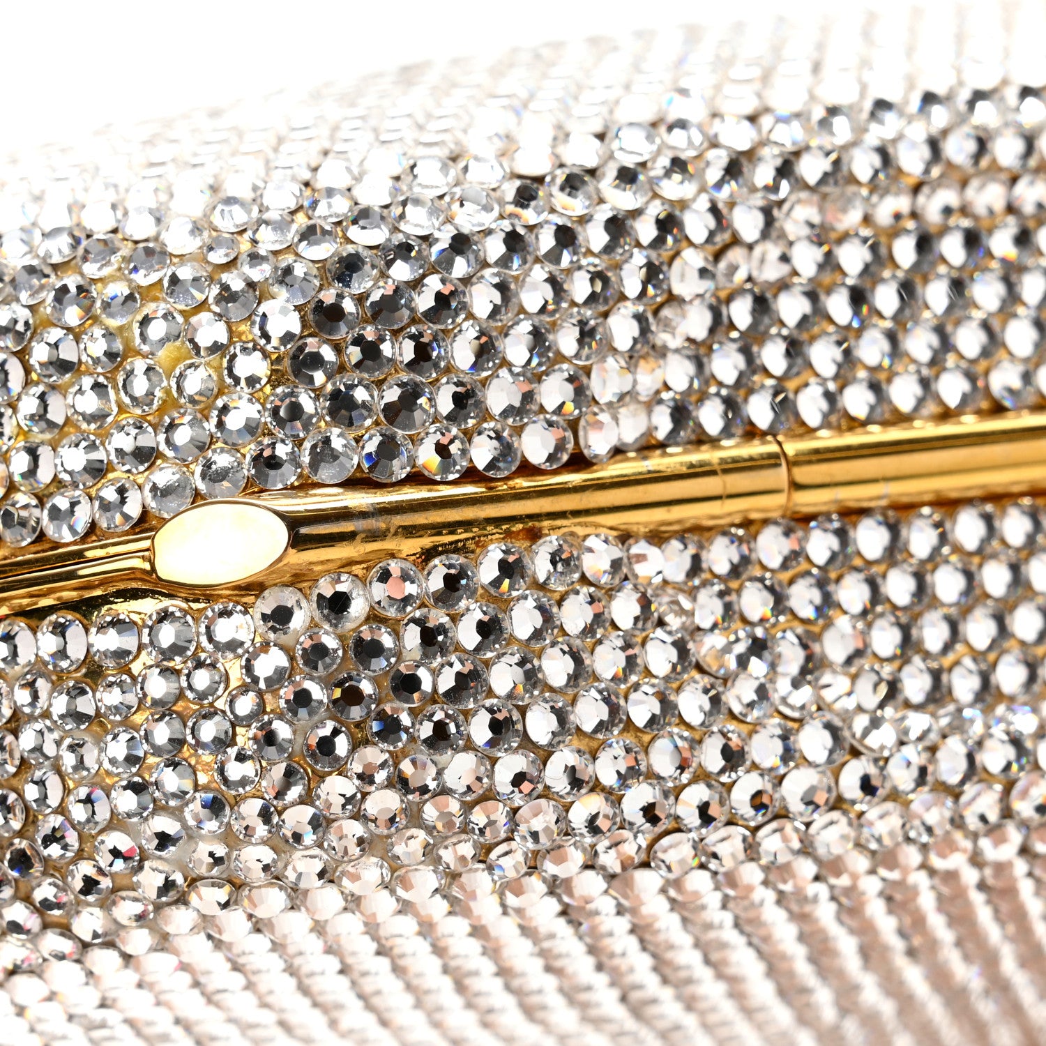 Judith Leiber Swarovski Crystal Minaudiere Clutch Silver 9 of 11