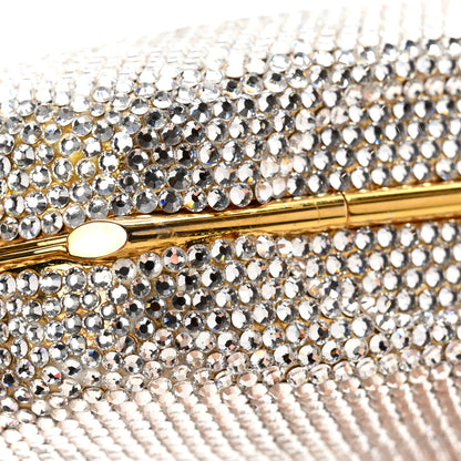 Judith Leiber Swarovski Crystal Minaudiere Clutch Silver 9 of 11