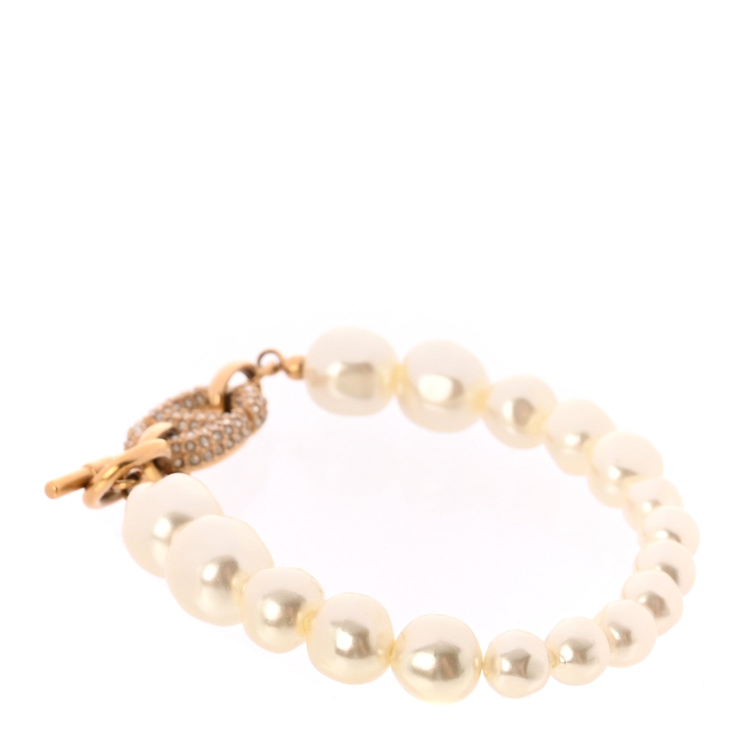 Christian Dior Pearl Crystal 30 Montaigne Bracelet Gold 3 of 5