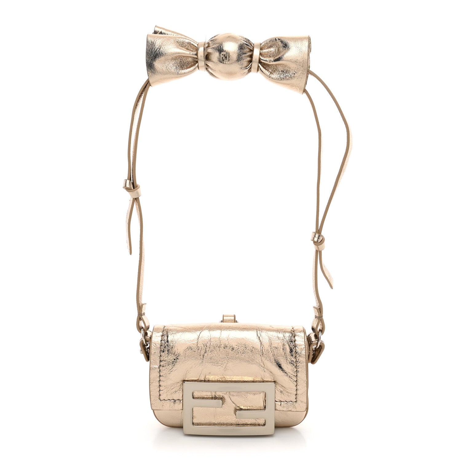 Fendi Metallic Nano Baguette So Sweet Handle Charm Gold 1 of 11