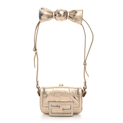 Fendi Metallic Nano Baguette So Sweet Handle Charm Gold 1 of 11
