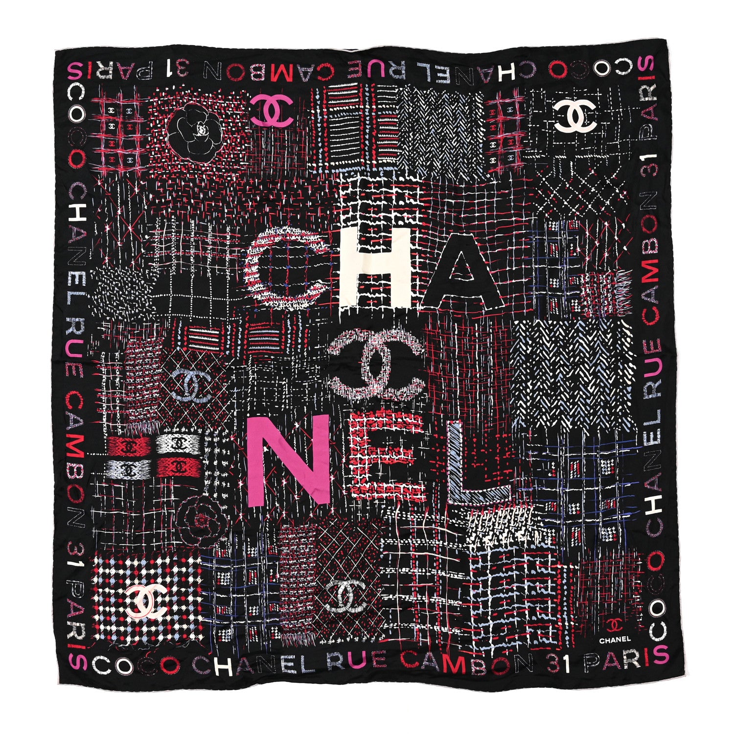 Chanel Silk CC Logo Square Scarf Multicolor 1 of 3