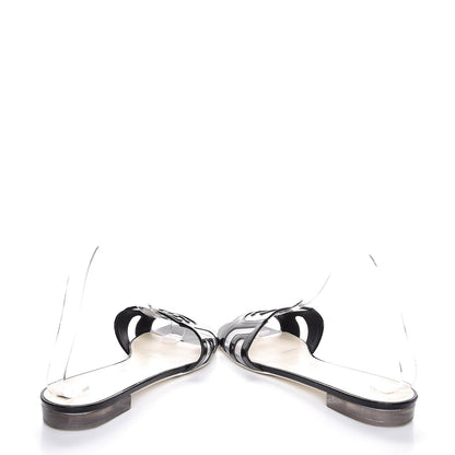 Chanel Patent Calfskin CC Sandals 39 Black 6 of 11