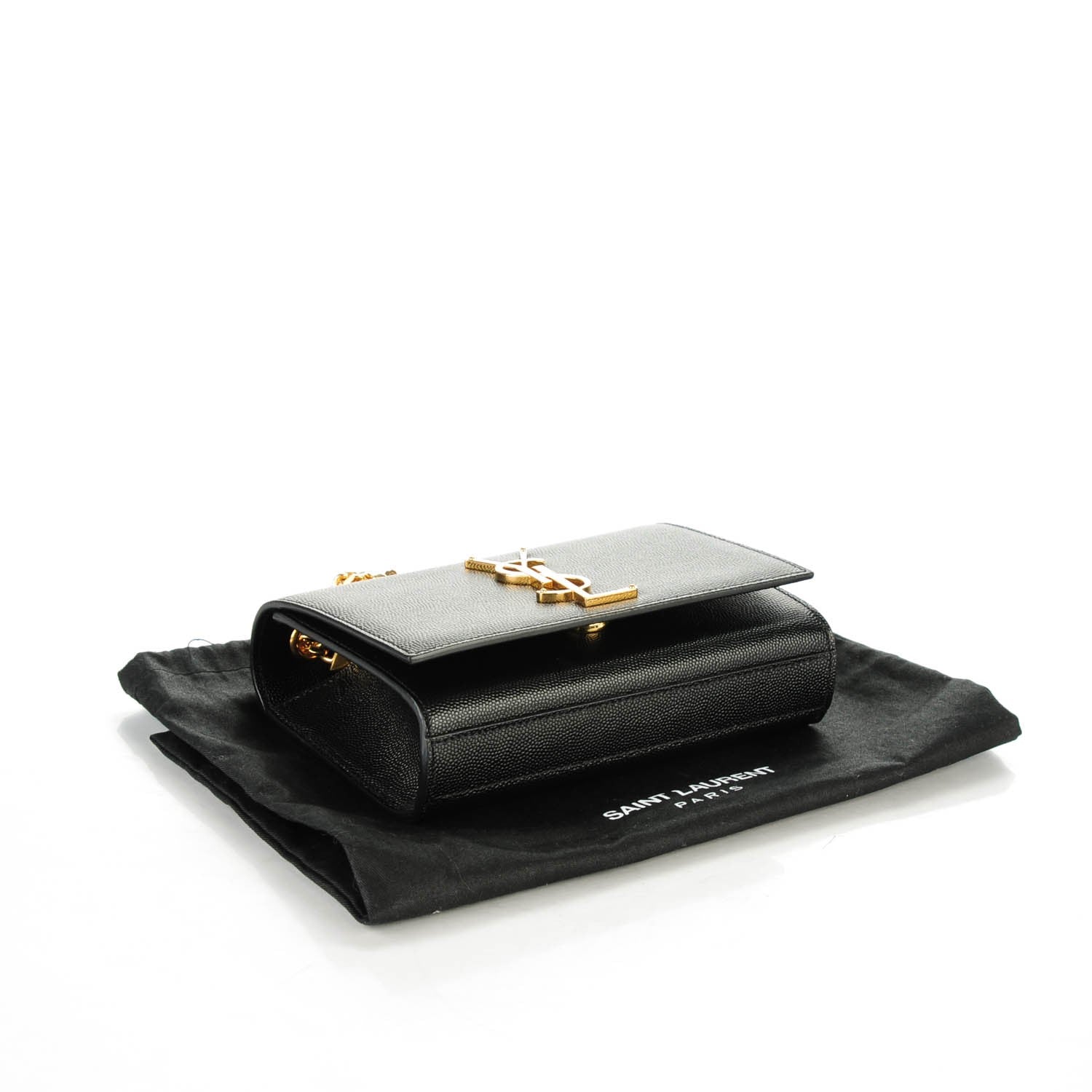 Saint Laurent Grain De Poudre Small Monogram Kate Satchel Black 4 of 7