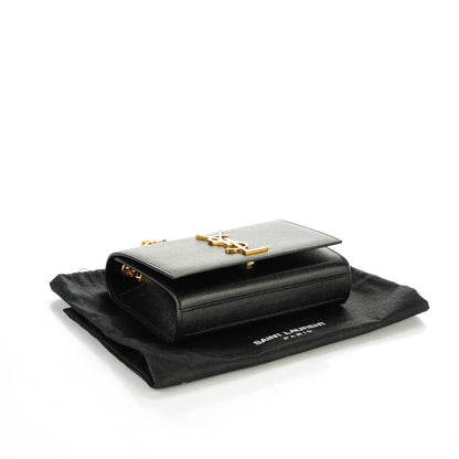 Saint Laurent Grain De Poudre Small Monogram Kate Satchel Black 4 of 7