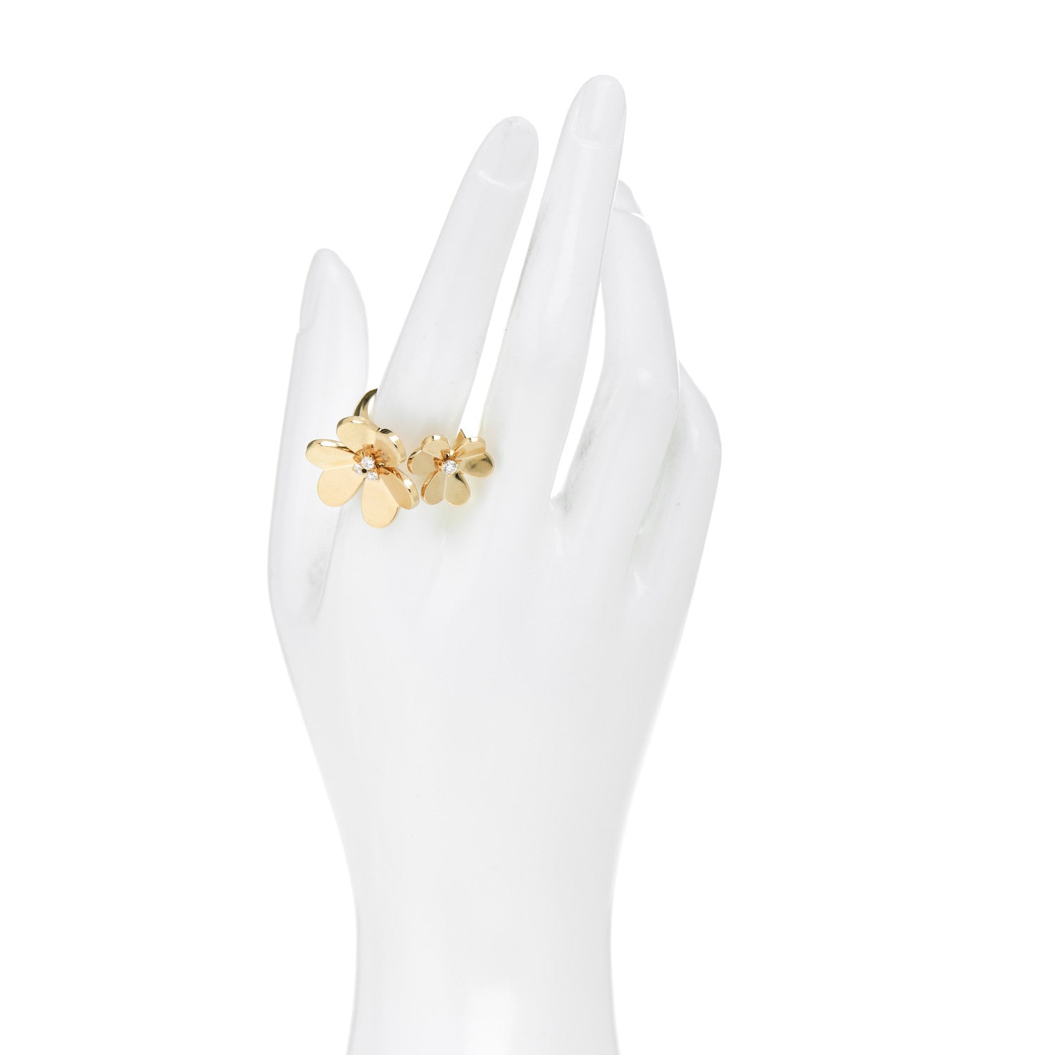 Van Cleef & Arpels 18K Yellow Gold Diamond Frivole Between The Finger Ring 60 9 2 of 6