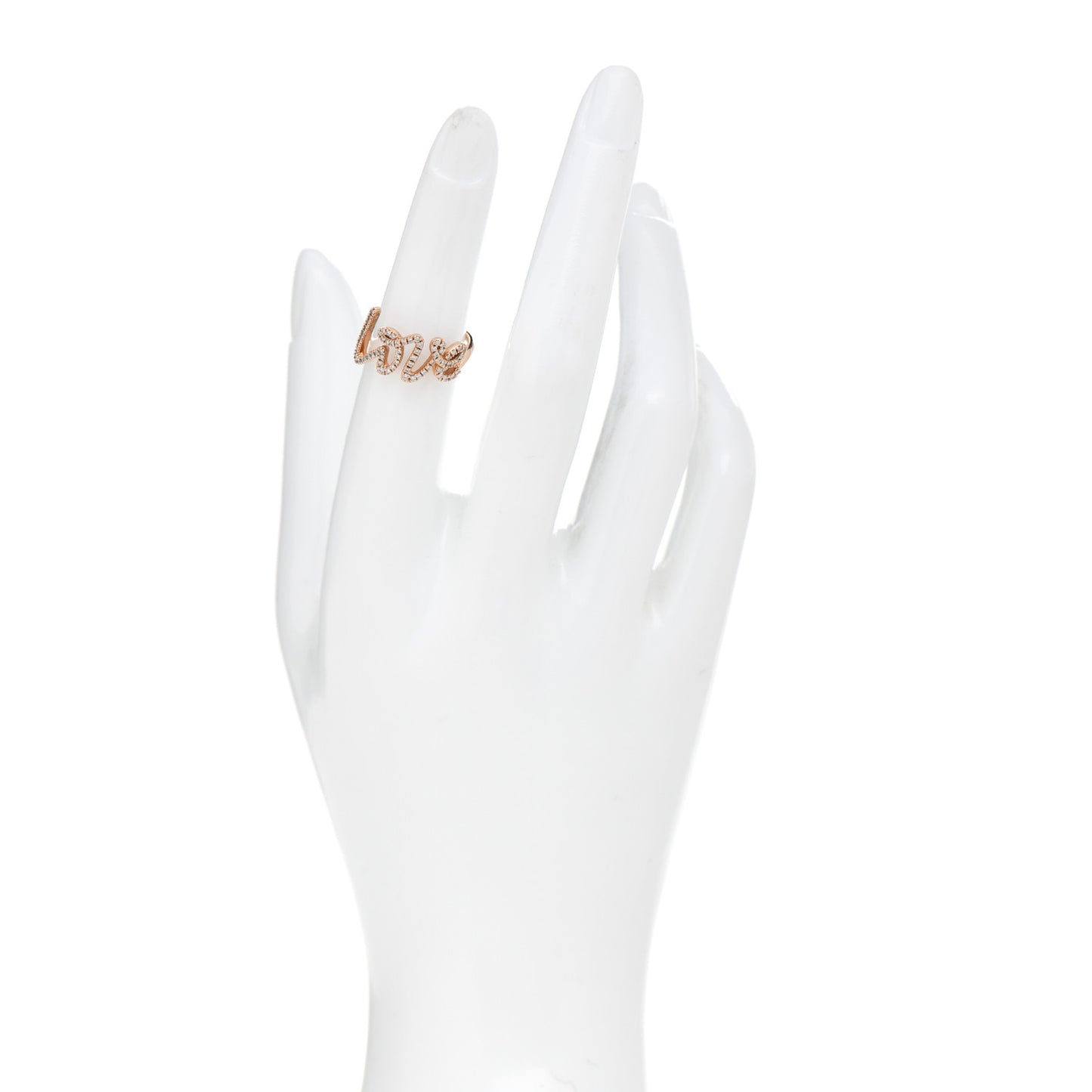 18K Rose Gold Diamond Paloma's Graffiti Love Ring 51 5.75