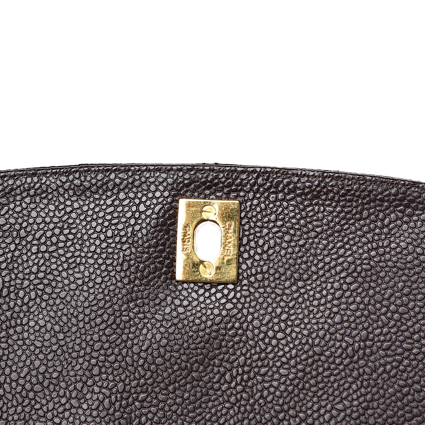 Caviar Quilted Flap Camera Case Brown