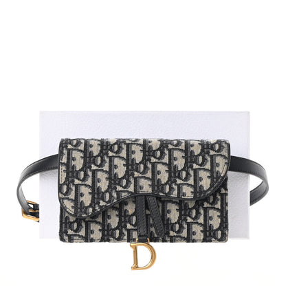 Christian Dior Oblique Saddle Belt Bag Blue 10 of 10