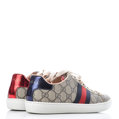 Gucci GG Supreme Monogram Womens Ace Low-Top Sneaker 35 Beige 4 of 11