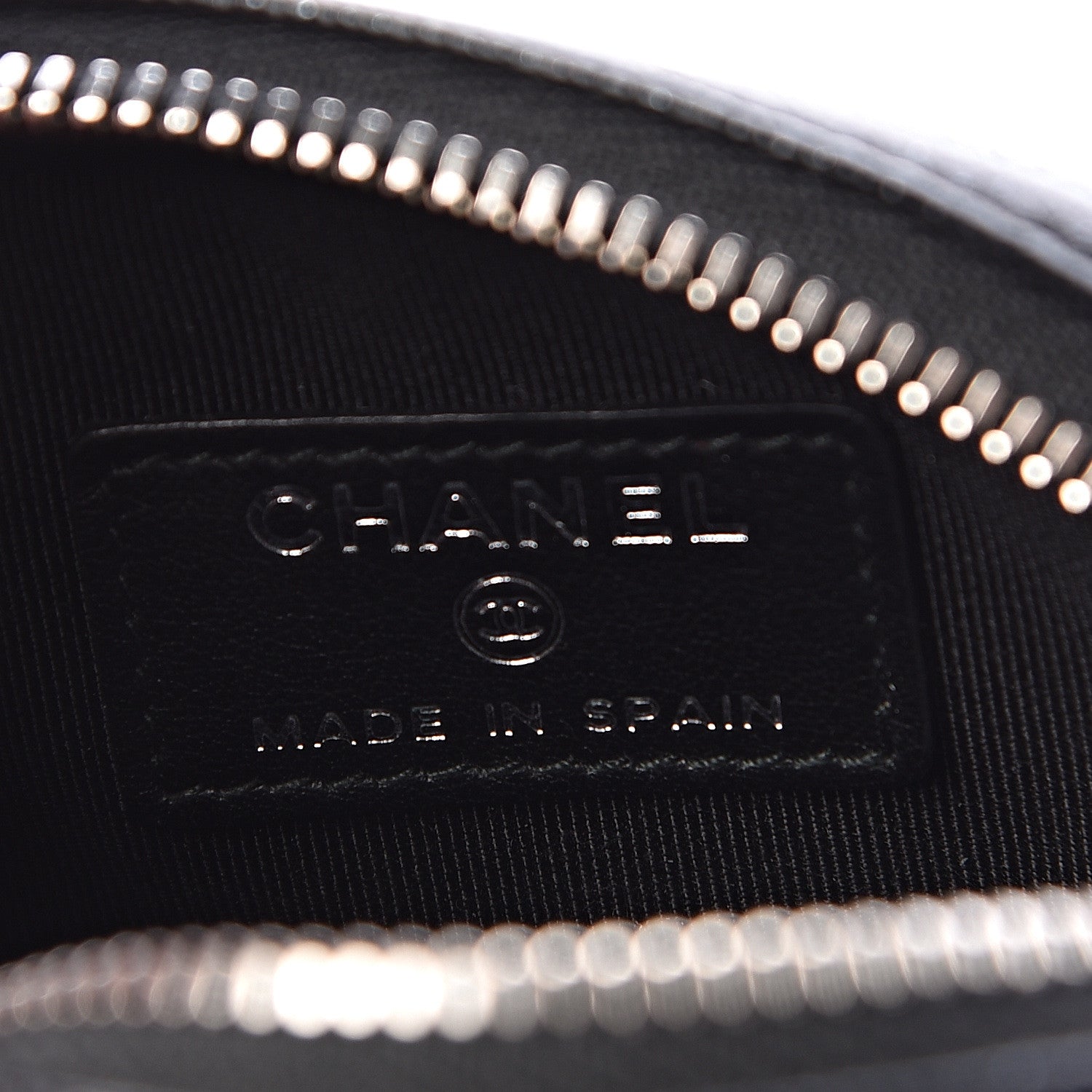 Chanel Iridescent Caviar Quilted Zip Around Classic Coin Purse Black 6 of 7