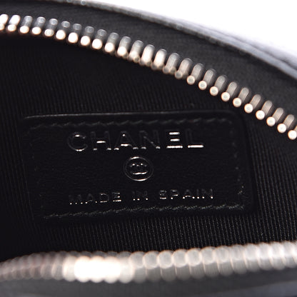 Chanel Iridescent Caviar Quilted Zip Around Classic Coin Purse Black 6 of 7