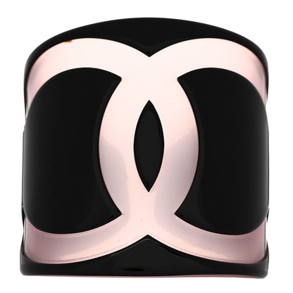 Chanel Resin CC Wide Cuff Black Pink 1 of 4