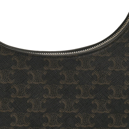 Celine Triomphe Canvas Calfskin Ava Shoulder Bag Tan 7 of 9