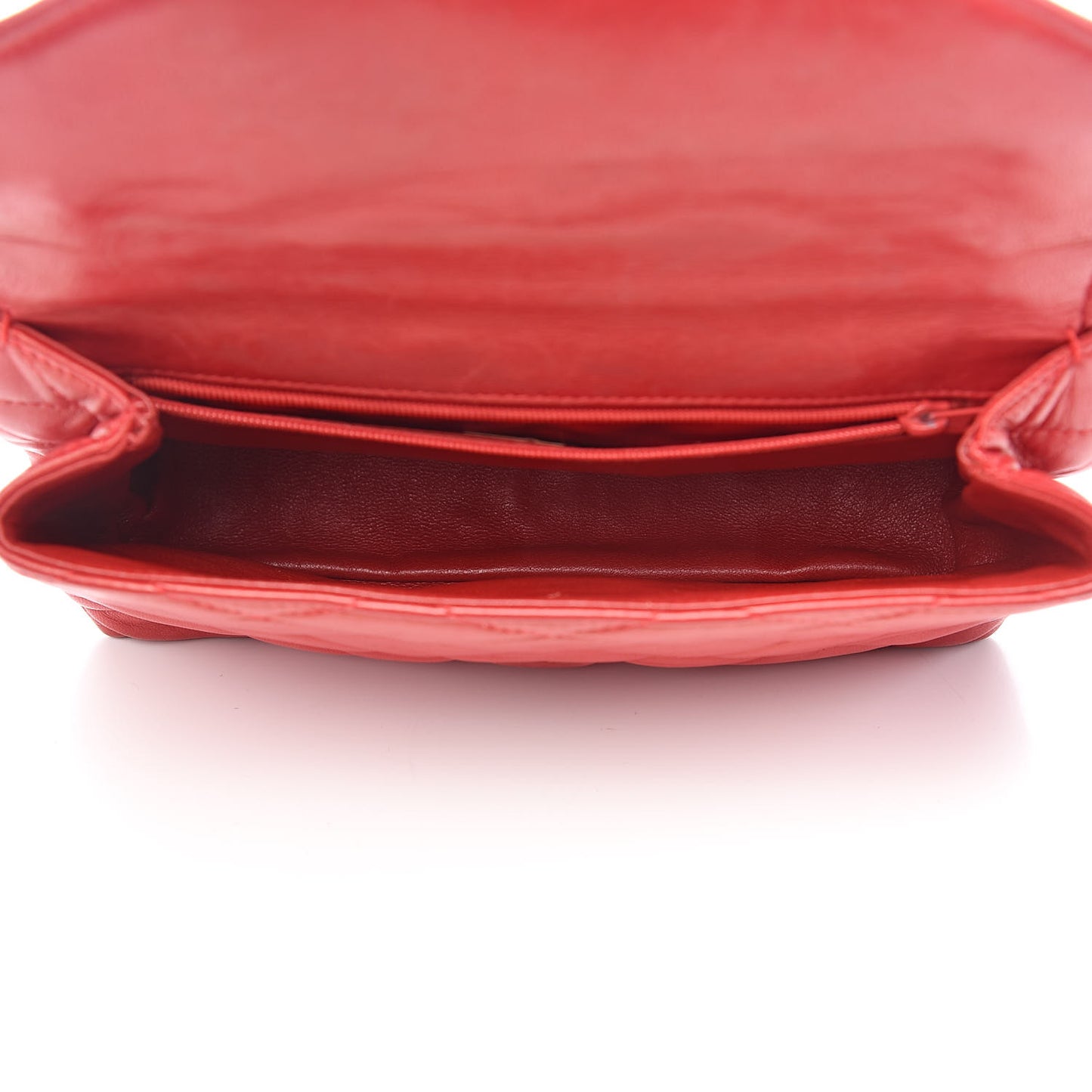 Lambskin Quilted Flap Shoulder Bag Red
