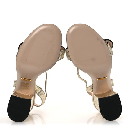 Gucci Galassia GG Marmont Ankle Wrap 75mm Sandals 37 Platino 7 of 11