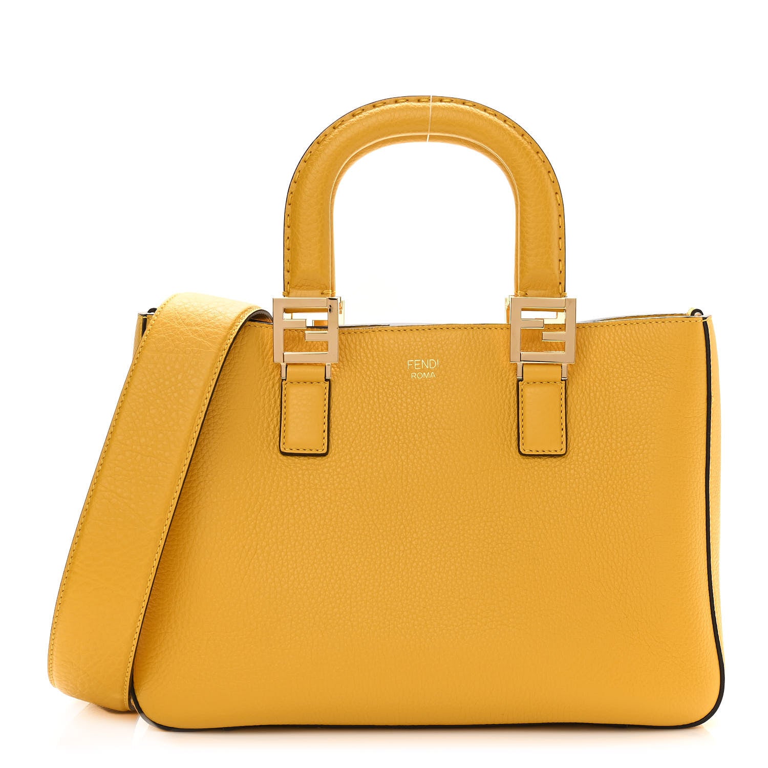 Fendi Cuoio Romano Selleria Small FF Tote Sunflower 1 of 9