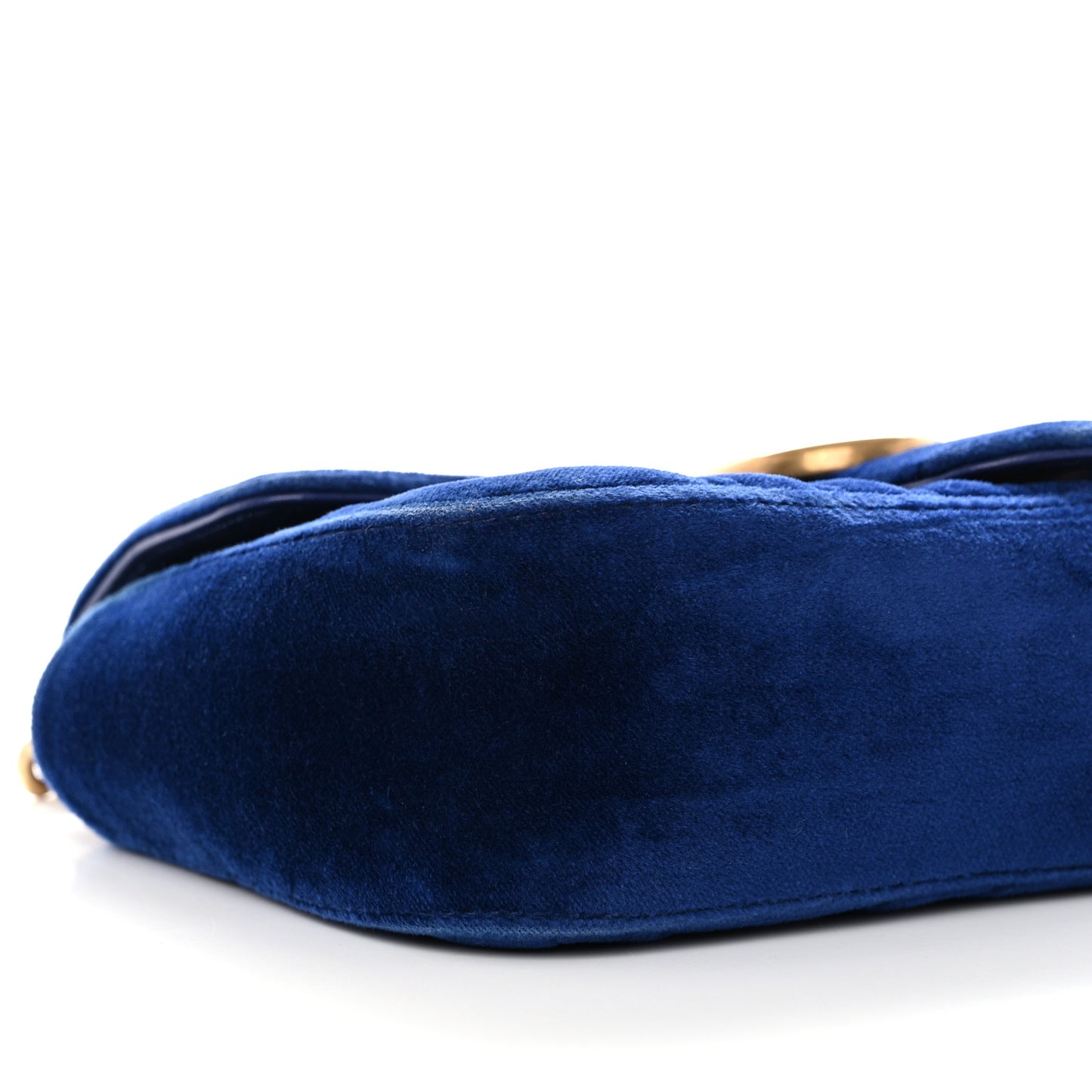 Velvet Matelasse Mini GG Marmont Shoulder Bag Cobalt Blue