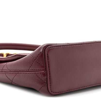 Chanel Lambskin Quilted Maxi Small Flap Burgundy 10 of 11