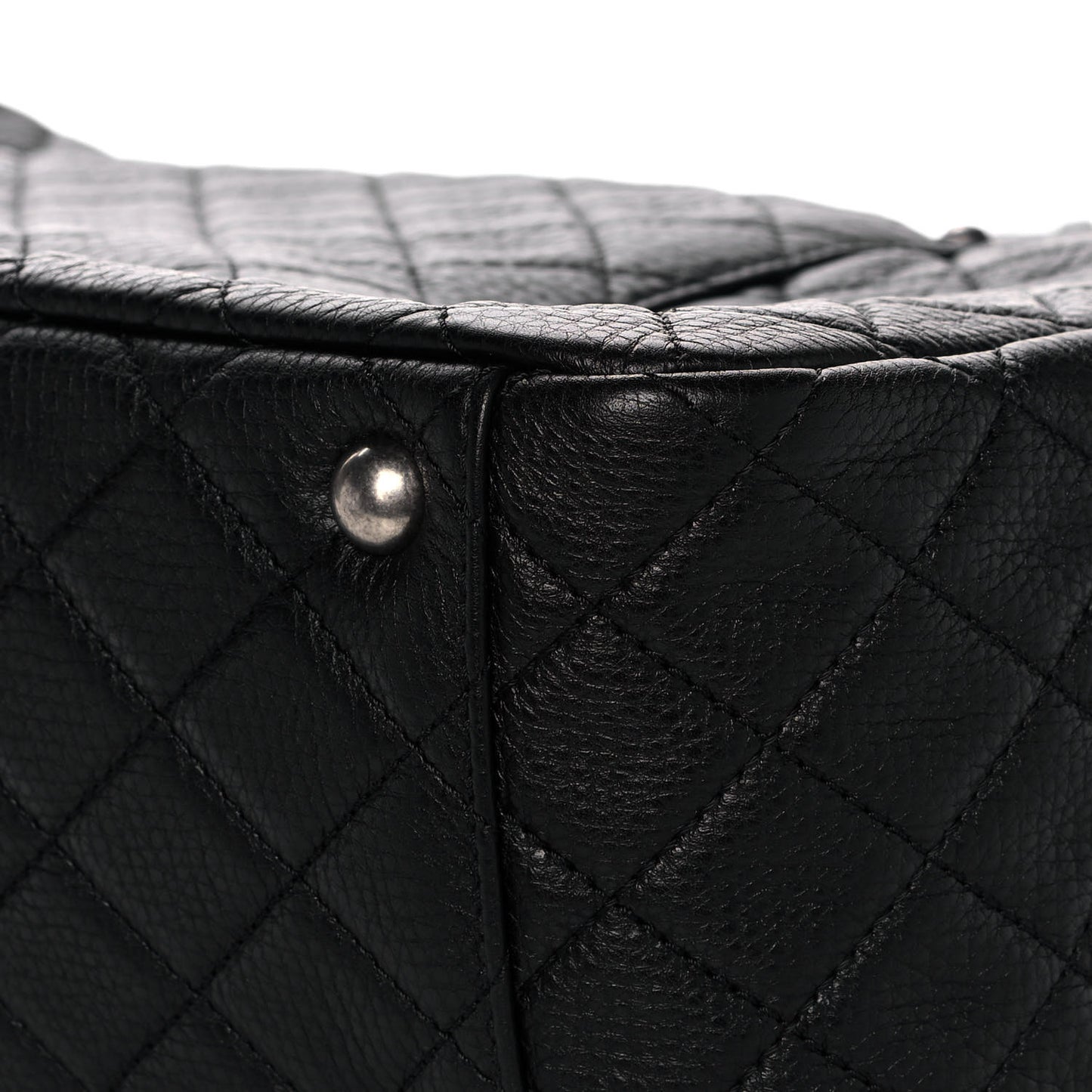 Calfskin Quilted XXL Travel Flap Bag Black