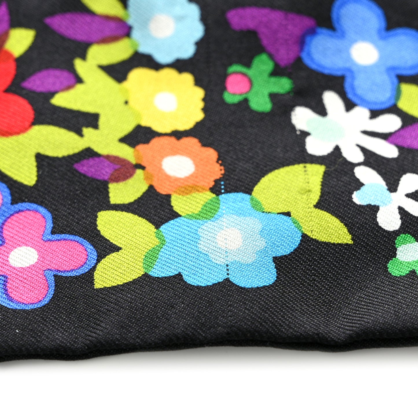 Silk Floral Multicolor Bandeau Black