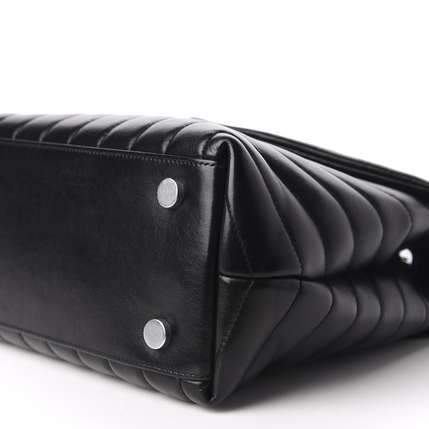 Calfskin Y Quilted Monogram Medium Loulou Chain Satchel Black