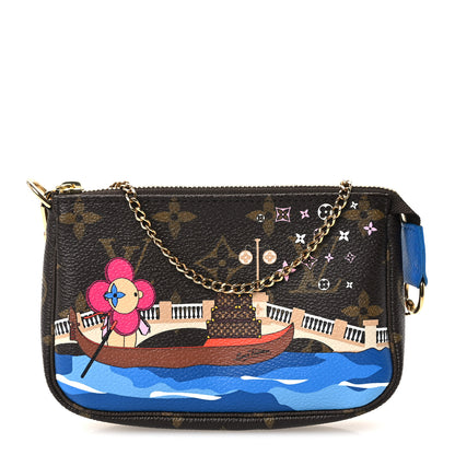 Louis Vuitton Monogram 2019 Christmas Animation Mini Venice Pochette Accessories Blue 1 of 10