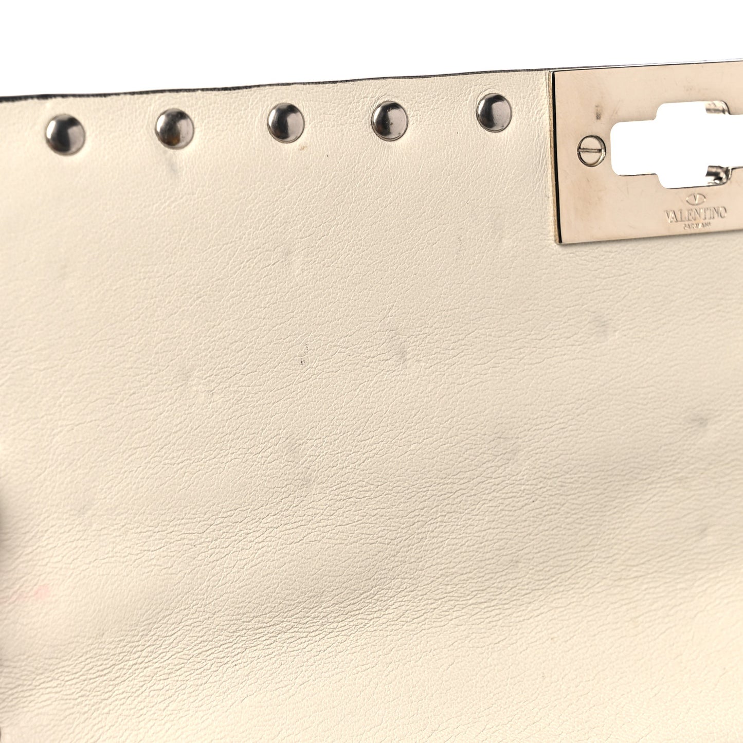 Nappa Medium Rockstud Spike Shoulder Bag Light Ivory