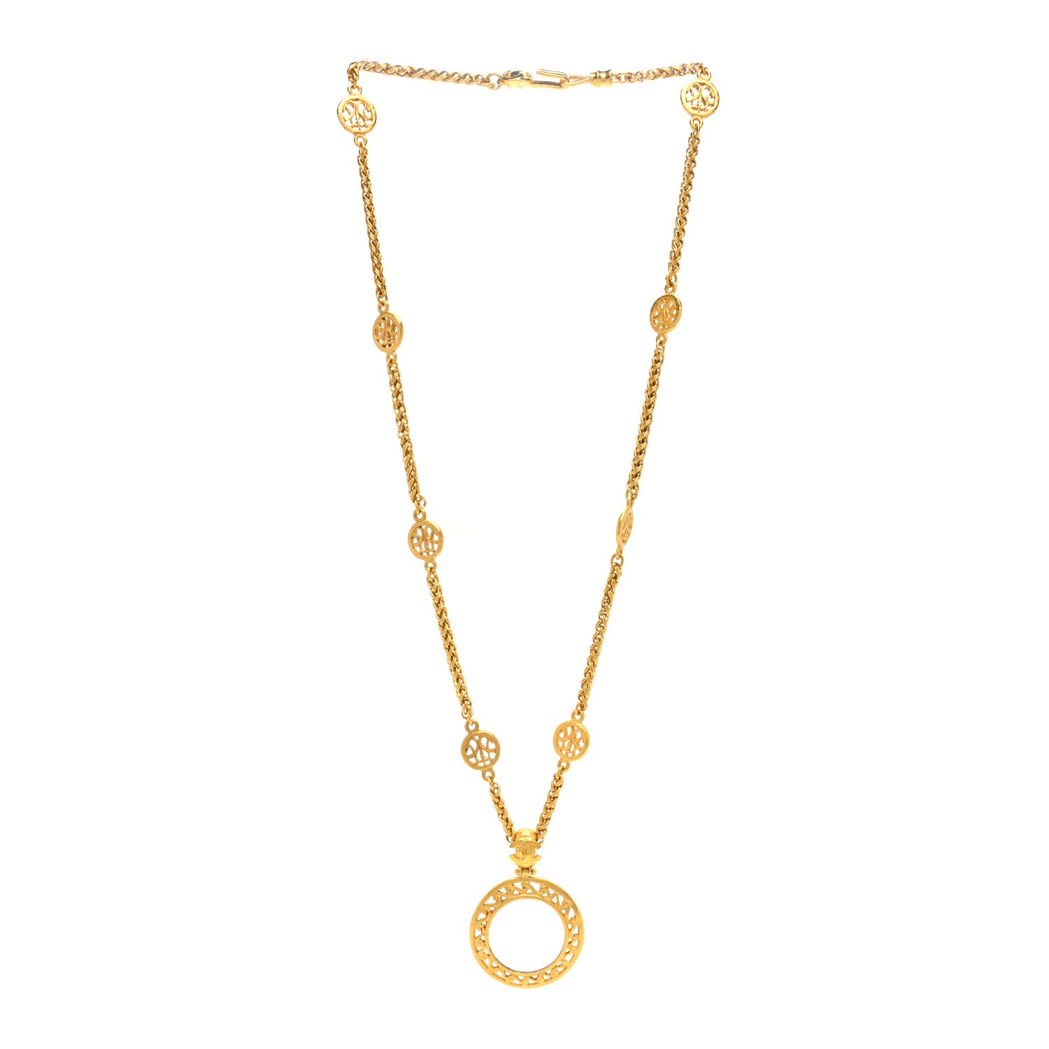 Chanel Loupe Magnifying Glass Necklace Gold 3 of 5
