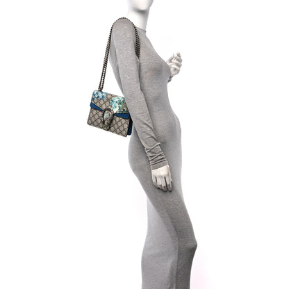 Gucci GG Supreme Monogram Blooms Mini Dionysus Shoulder Bag Beige Navy Vintage Blue 2 of 10