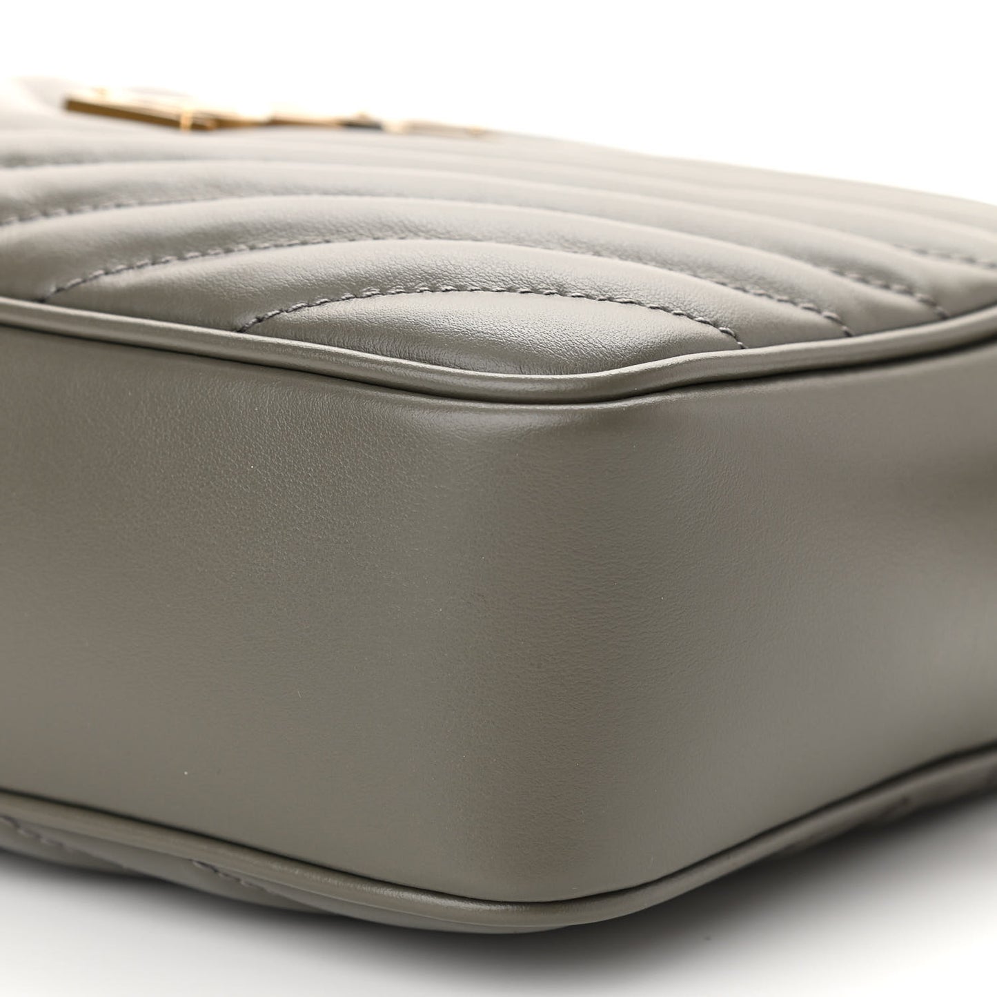Calfskin Matelasse Monogram Lou Camera Bag Grey Kaki
