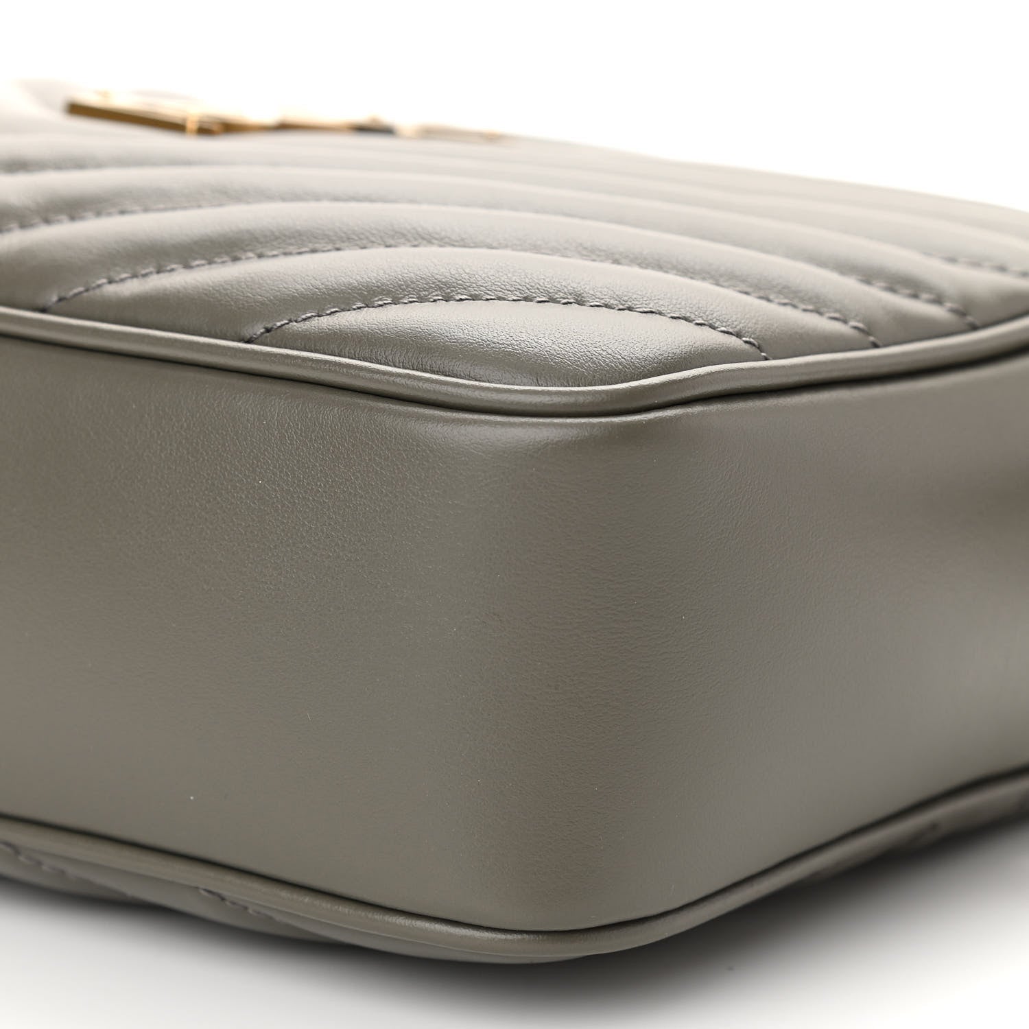 Saint Laurent Calfskin Matelasse Monogram Lou Camera Bag Grey Kaki 9 of 9
