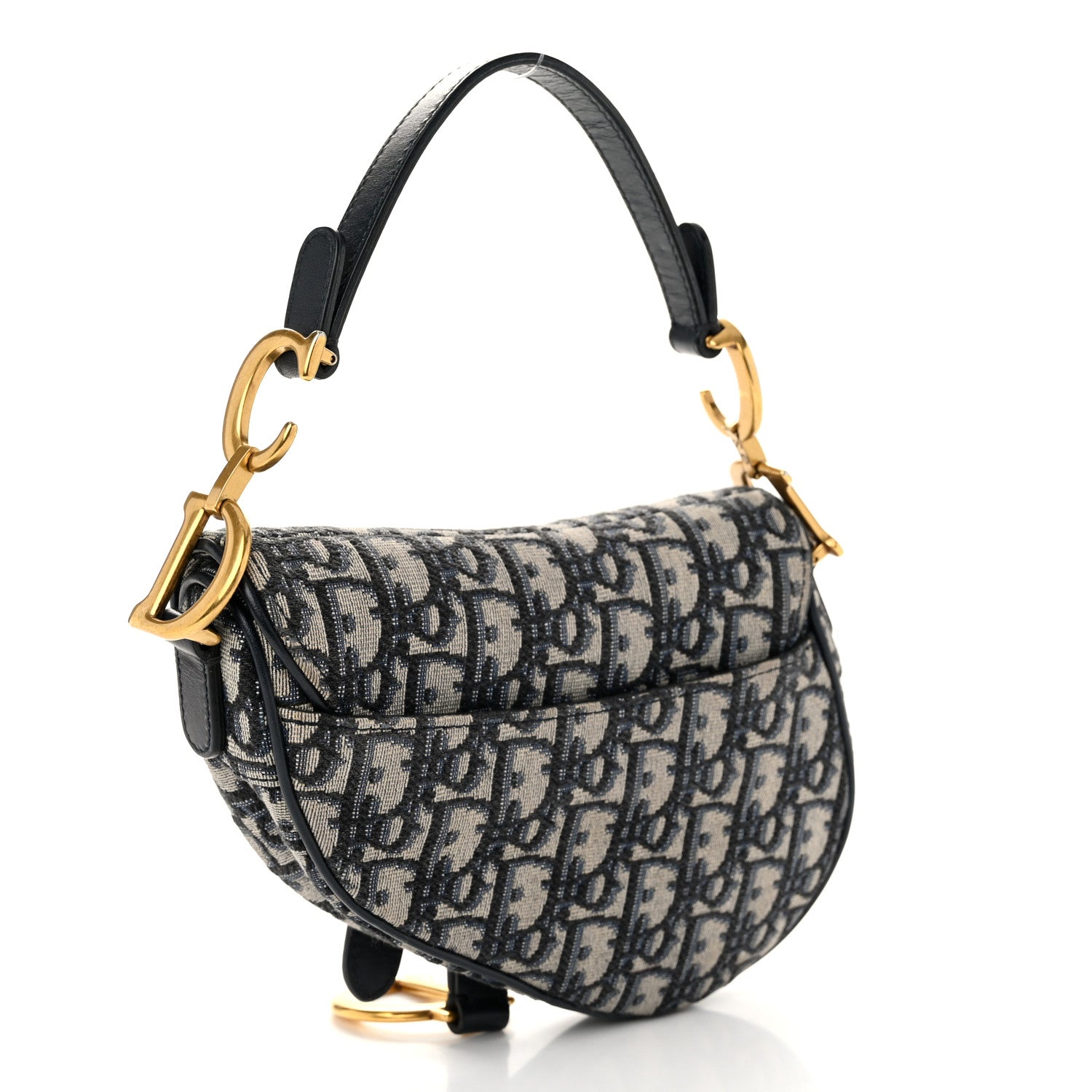 Christian Dior Oblique Mini Saddle Bag Blue 3 of 11