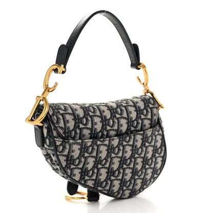 Christian Dior Oblique Mini Saddle Bag Blue 3 of 11