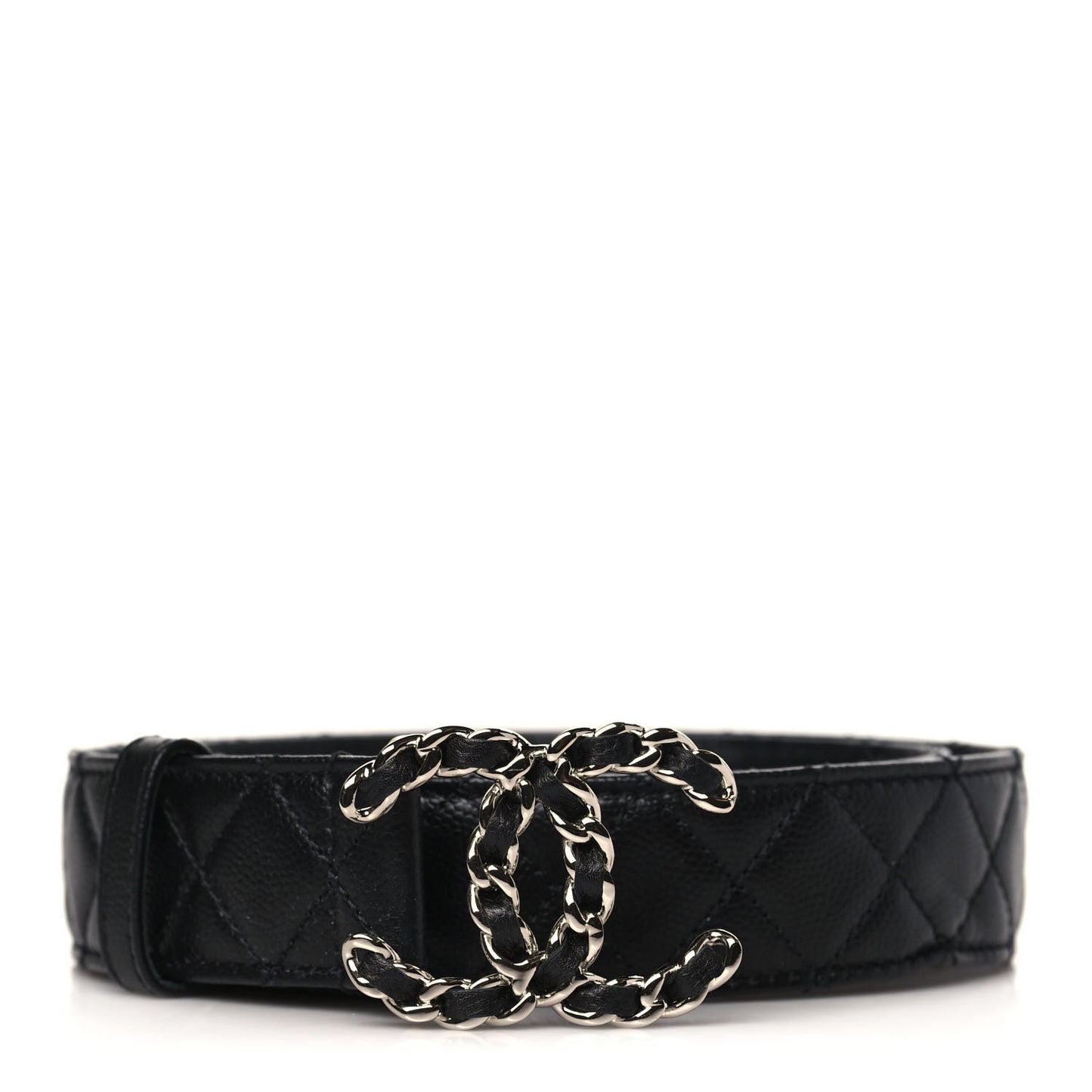 Caviar Quilted CC Chain Belt 85 34 Black