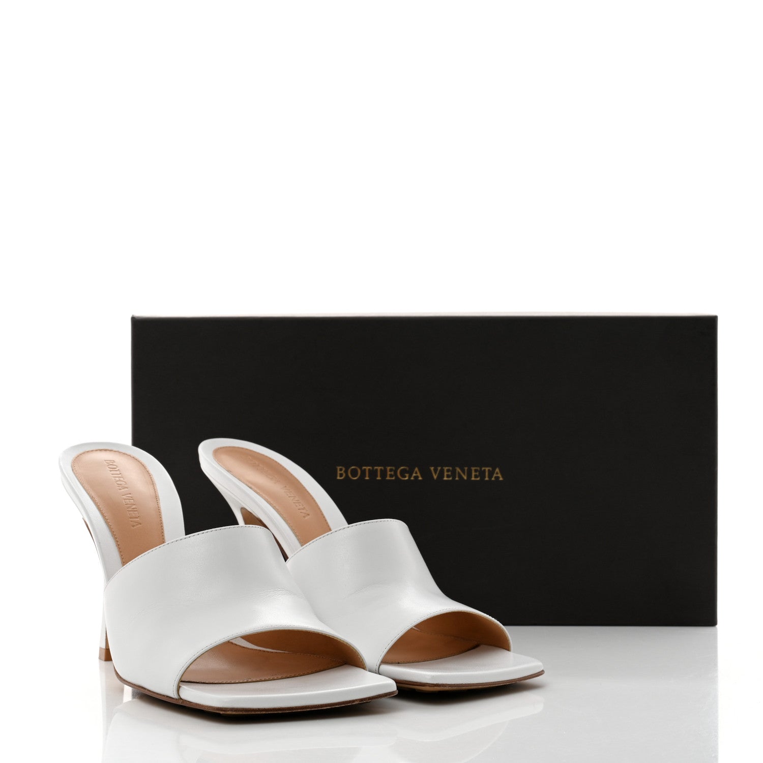Bottega Veneta Lambskin Stretch Mule Sandals 38 Optic White 9 of 9