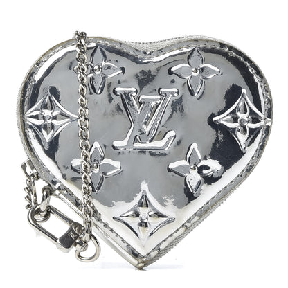Louis Vuitton Monogram Miroir Heart Coin Purse Silver 1 of 6