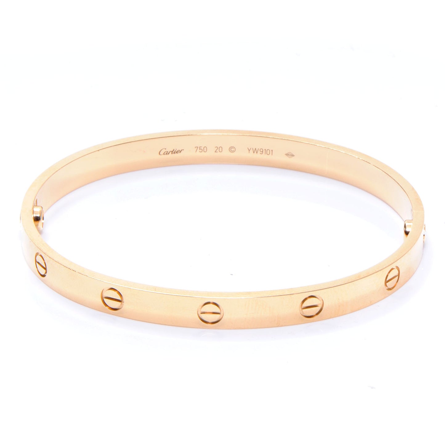 18k Yellow Gold LOVE Bracelet Size 20