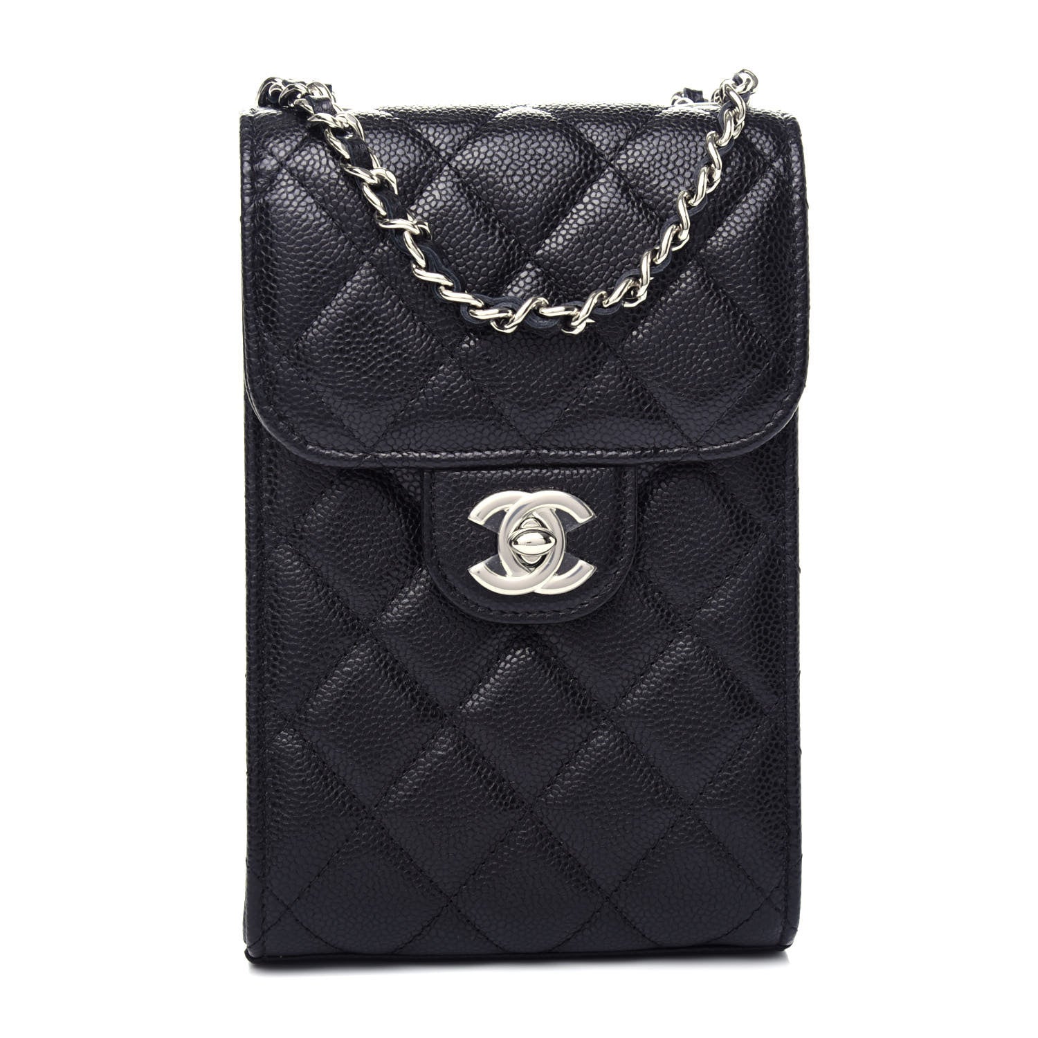 Chanel Caviar Quilted Classic Phone Holder Black 1 of 12