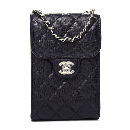 Chanel Caviar Quilted Classic Phone Holder Black 1 of 12