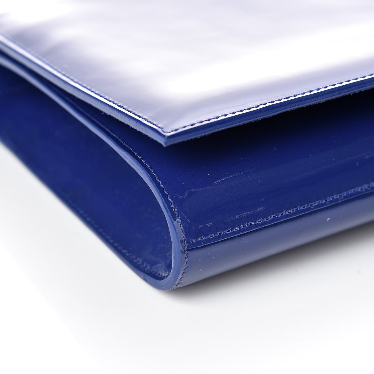Patent Calfskin Monogram Large Belle De Jour Clutch Royal Blue