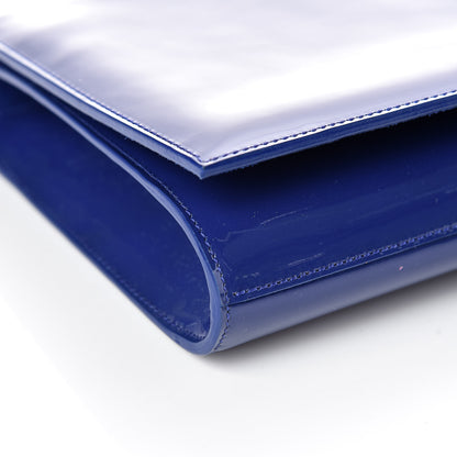 Saint Laurent Patent Calfskin Monogram Large Belle De Jour Clutch Royal Blue 5 of 9