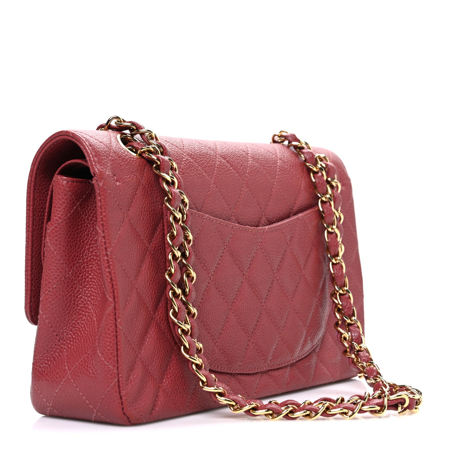 Chanel Caviar Quilted Medium Double Flap Dark Pink 3 of 10
