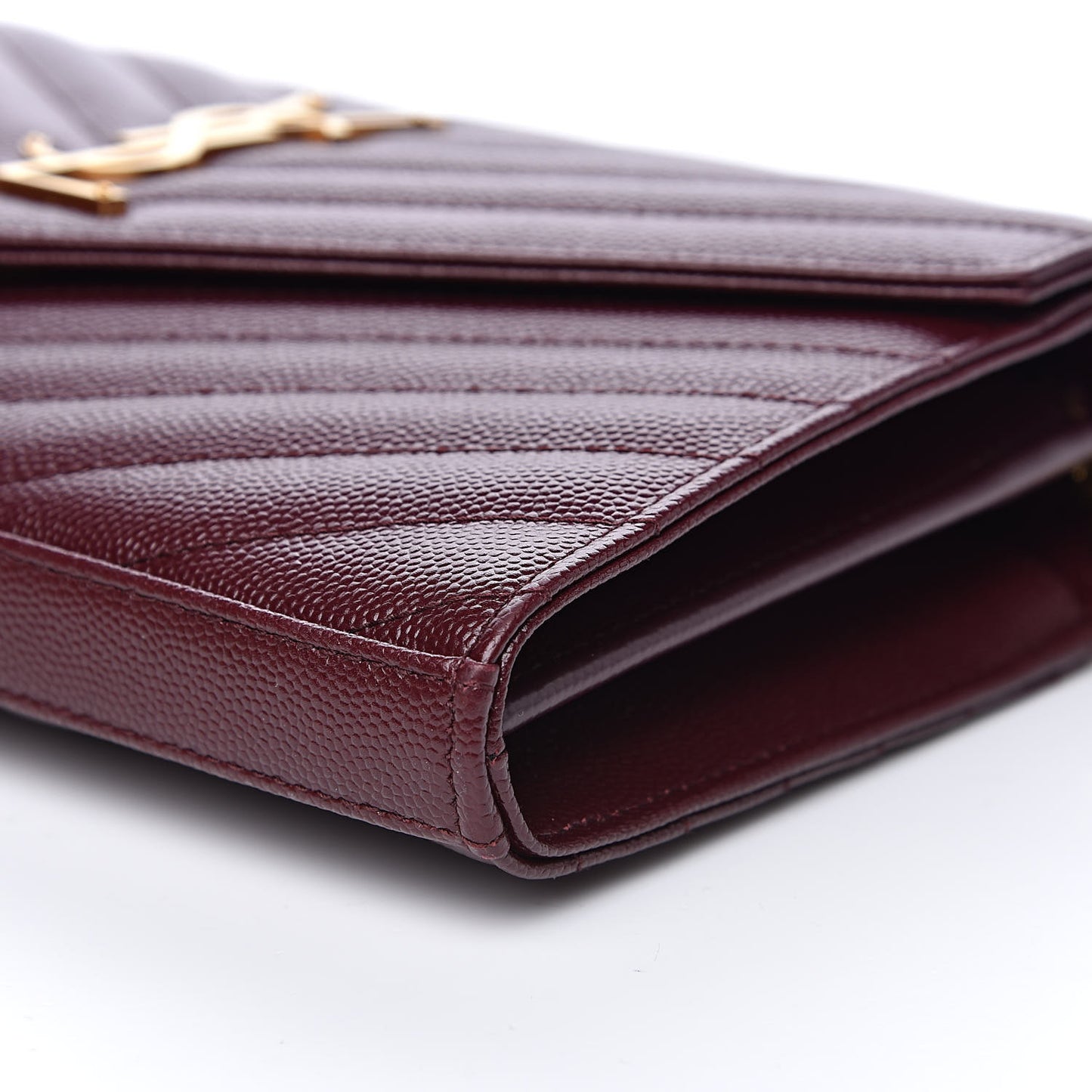 Grain De Poudre Matelasse Chevron Monogram Chain Wallet Rouge Legion