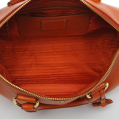 Prada Vitello Daino Satchel Papaya 5 of 6