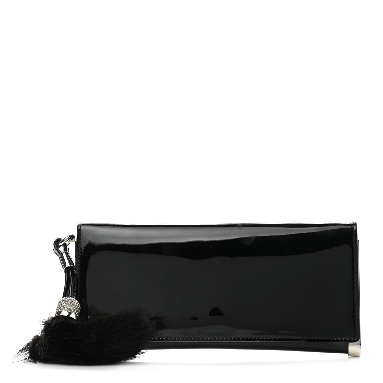 Gucci Patent Mink Crystal Tassel Clutch Black 1 of 7