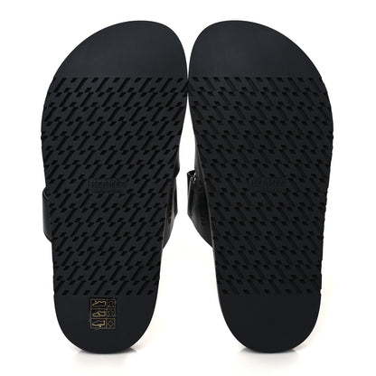 Hermes Calfskin Womens Chypre Sandals 35.5 Black 5 of 9